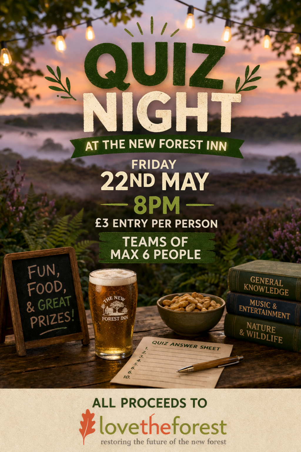 Quiz Night at The New Forest Inn – 22nd May